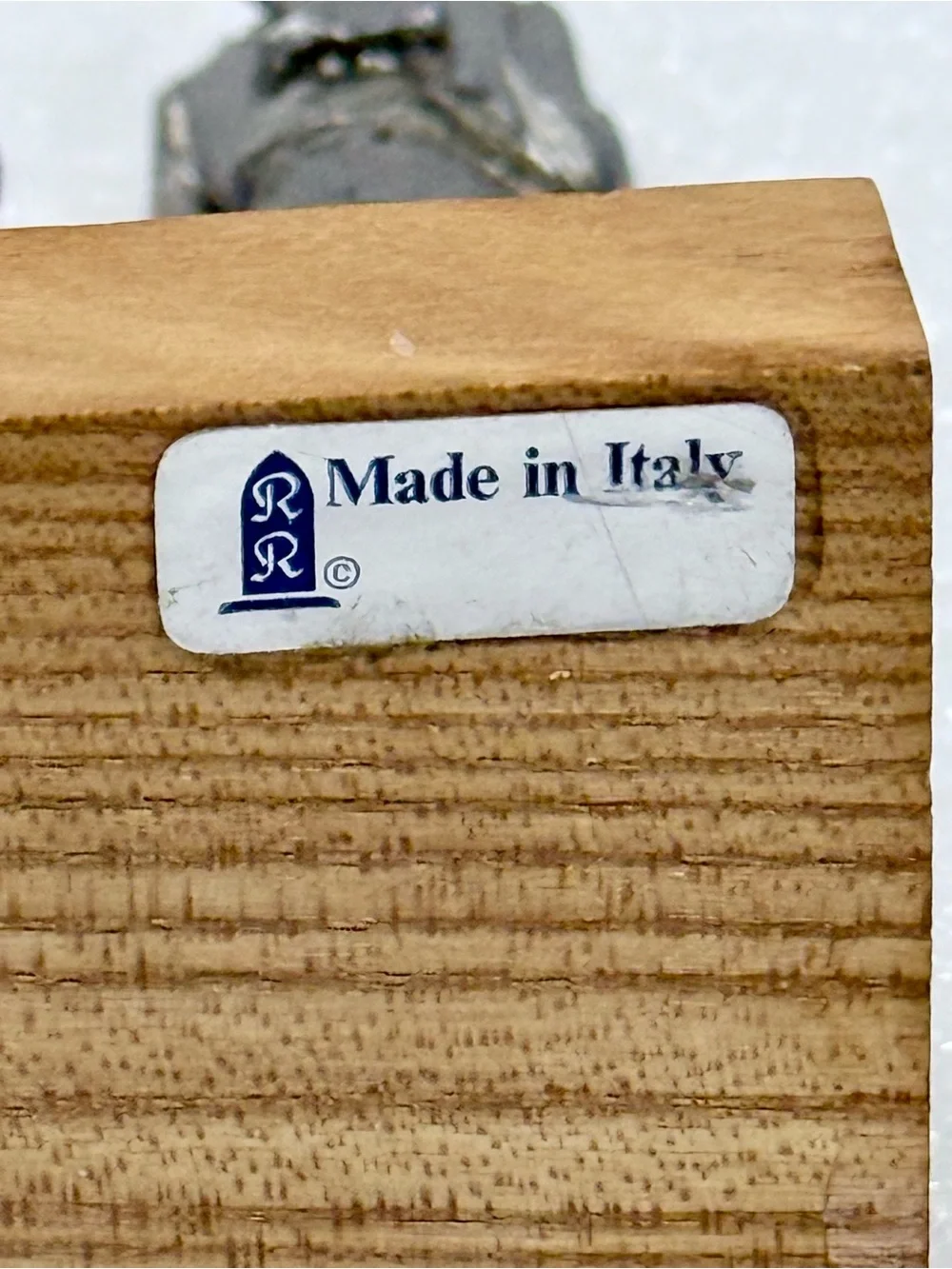Vintage Holly Family Peltro Hand Chiseled Italian Pewter Signed